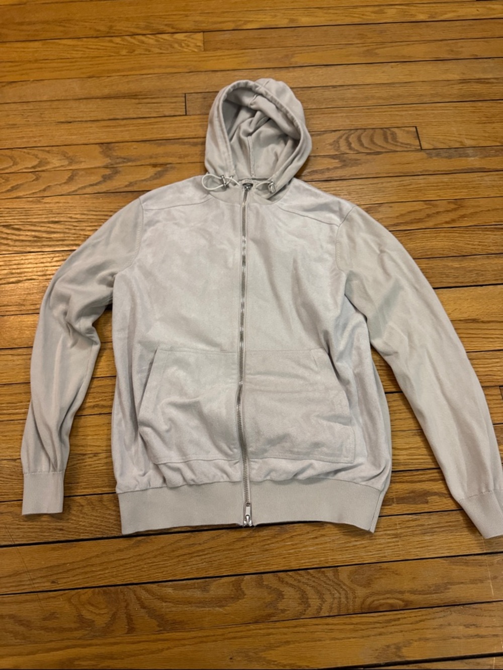 Paul Taylor Light Gray Zip-Up Hoodie Sweatshirt